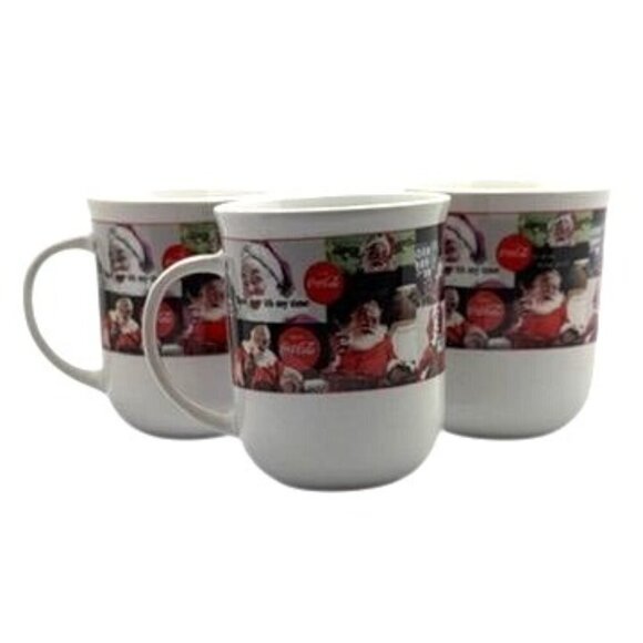 Vtg Coca-Cola Sakura Mug Set Of 3 Cups Santa Christmas Holiday Collectible 1990s - Picture 10 of 13